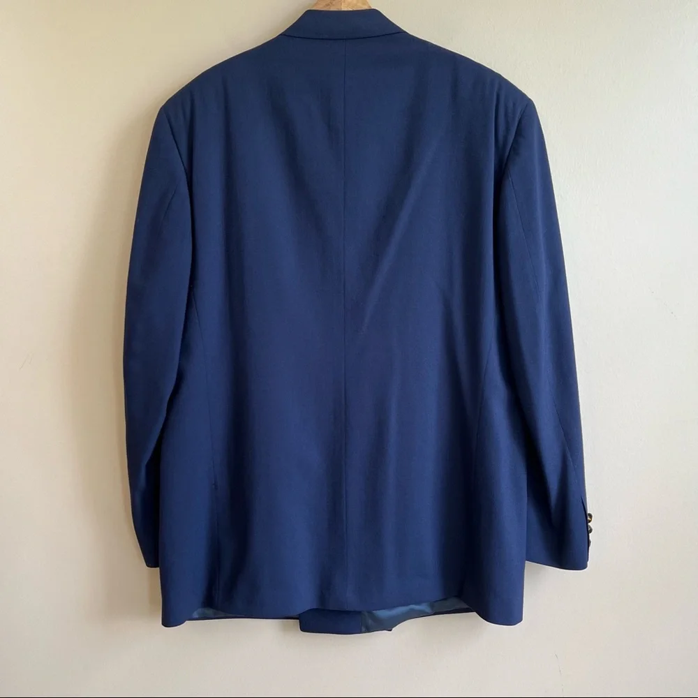 Vintage BURBERRY Men’s Navy Double Breasted Sports Coat Made in USA - Picture 4 of 10